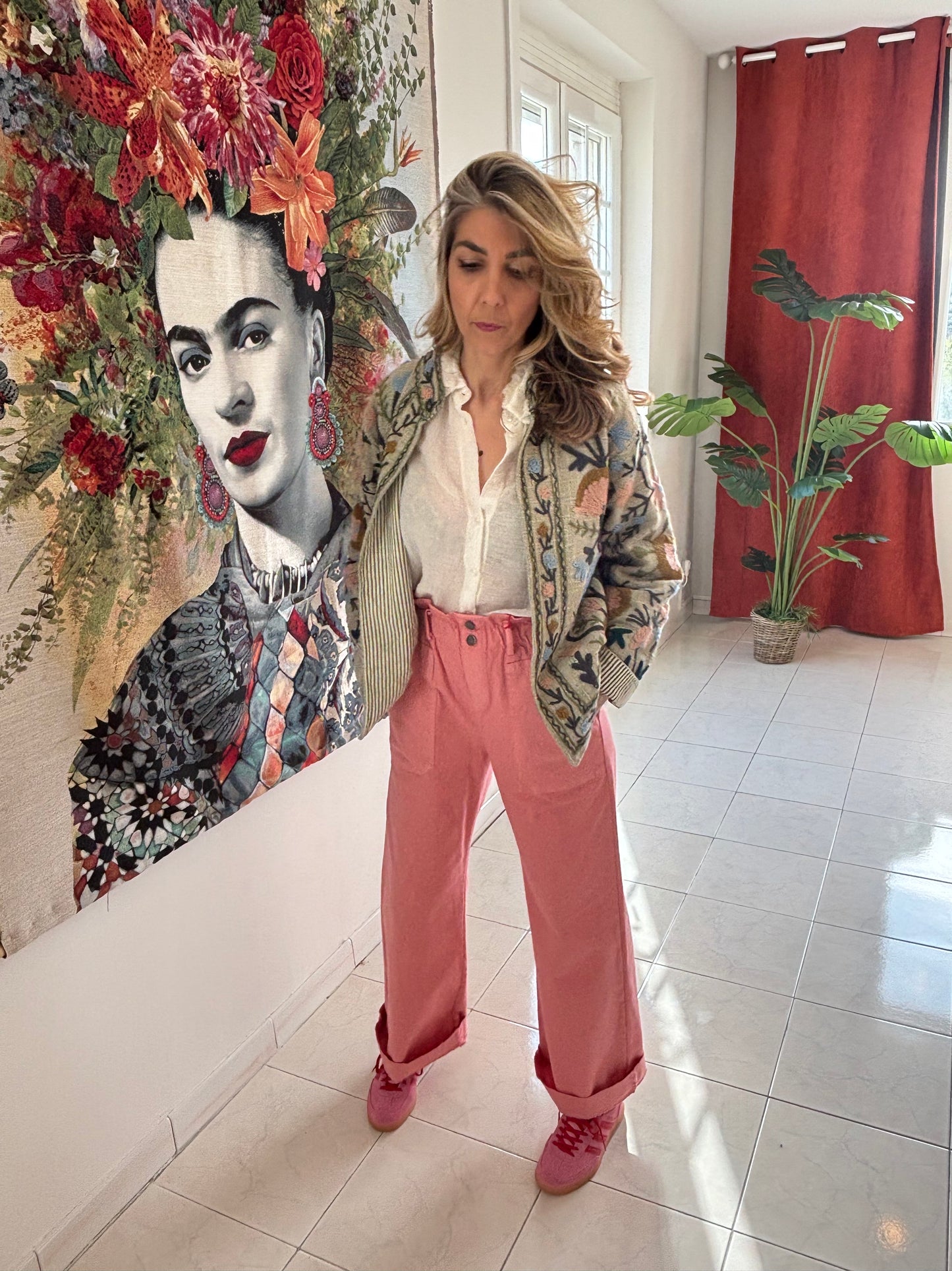 Veste brodée INDIE Céladon