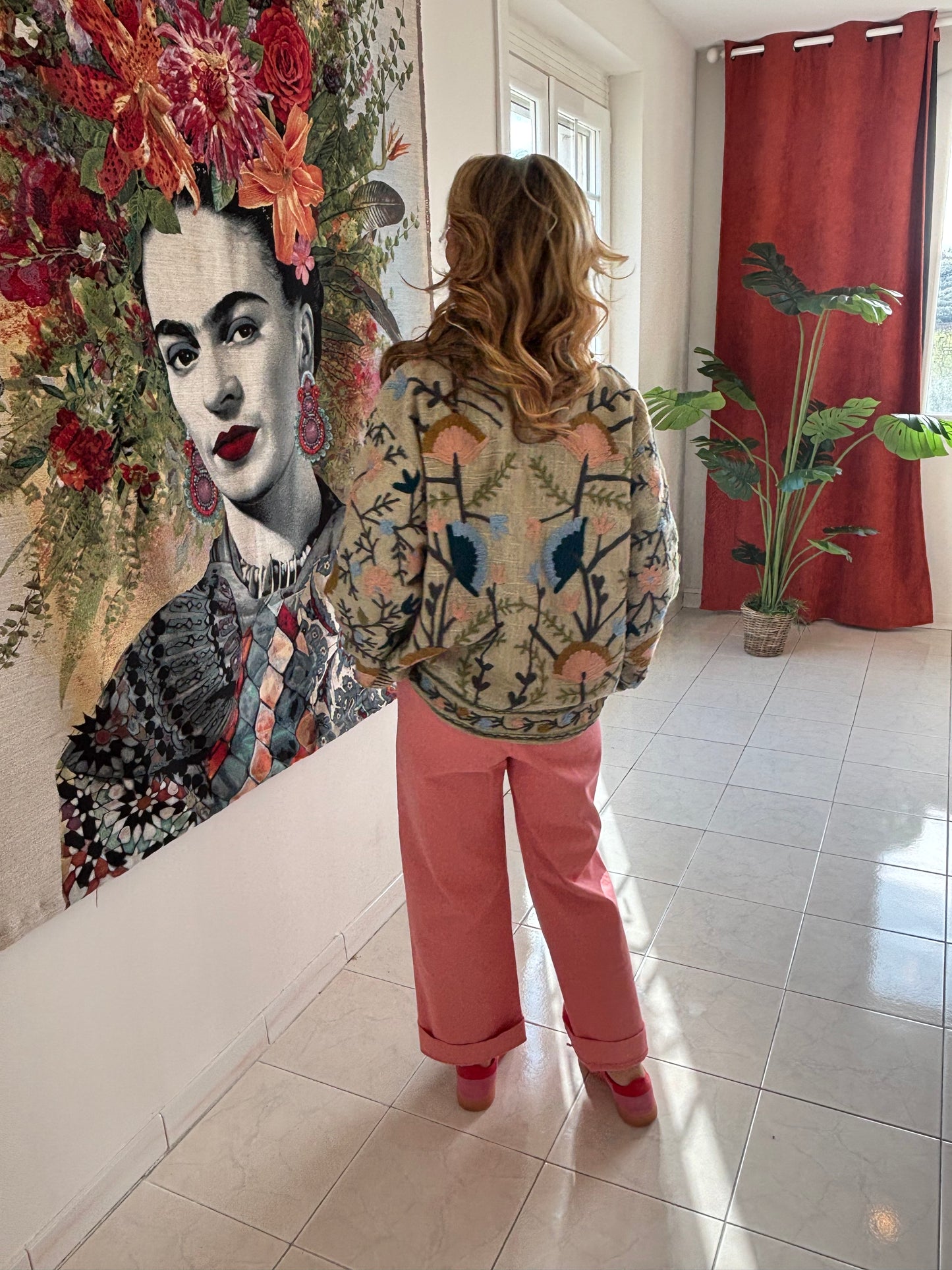 Veste brodée INDIE Céladon