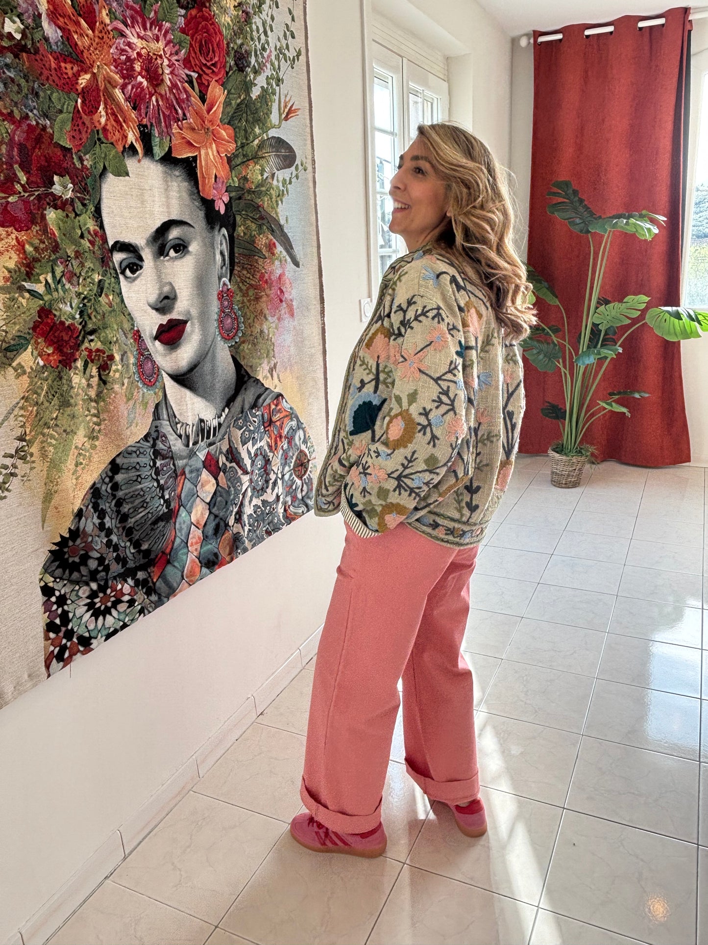 Veste brodée INDIE Céladon